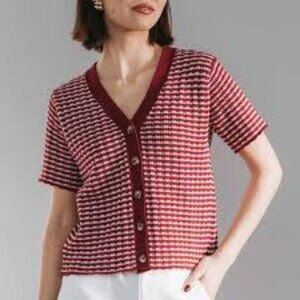 Poppy Barley Beach House Cardigan Cherry Stripe - XXL